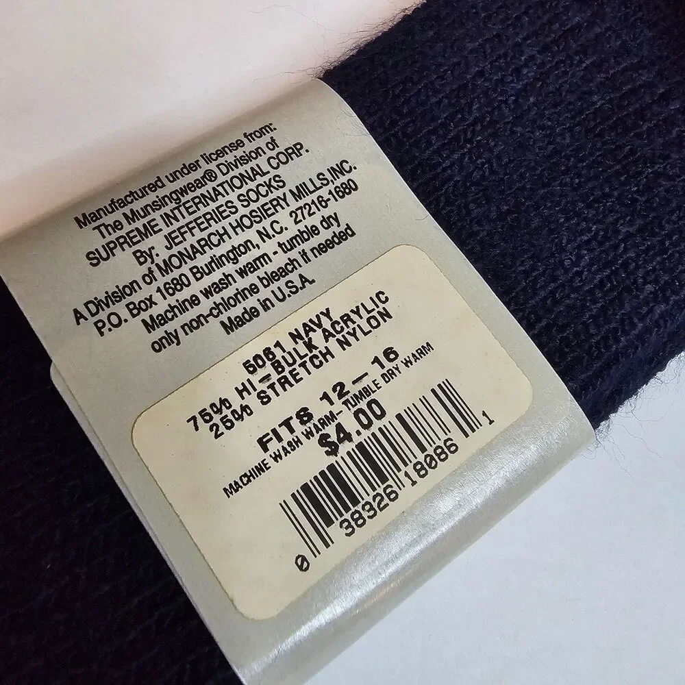 NOS Grand Slam Acrylic Socks Big & Tall Munsingwear Lot of 2 Sizes 13-16 Navy